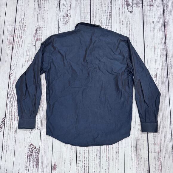 Istante by Versace Blue Button Shirt EU 52 L Made in Portugal - Picture 4 of 6